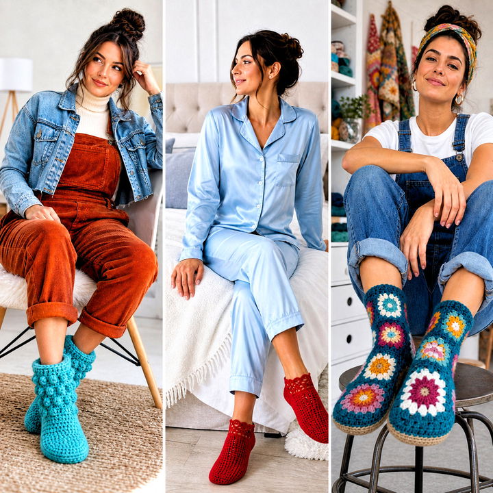 25 Crochet Sock Slippers Outfit Ideas for Cozy Evenings