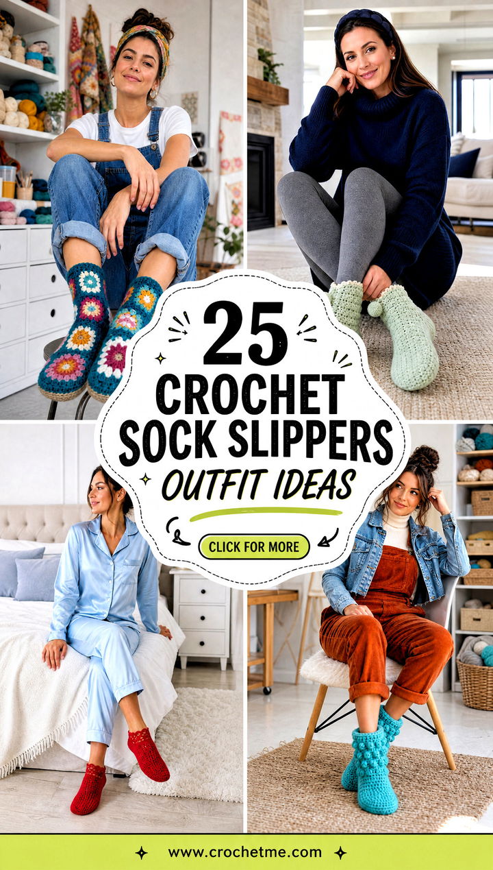 25 crochet sock slippers outfit ideas - 25 crochet sock slippers outfit ideas