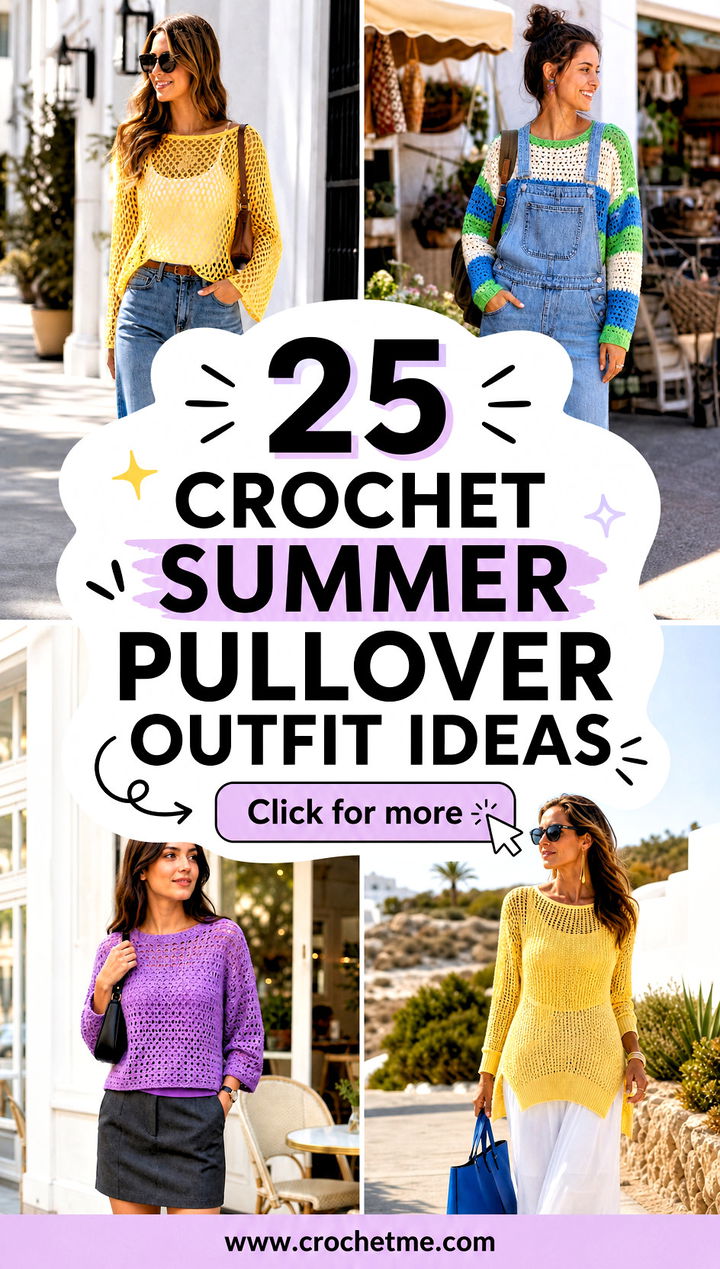 25 crochet summer pullover outfit ideas - 25 crochet summer pullover outfit ideas