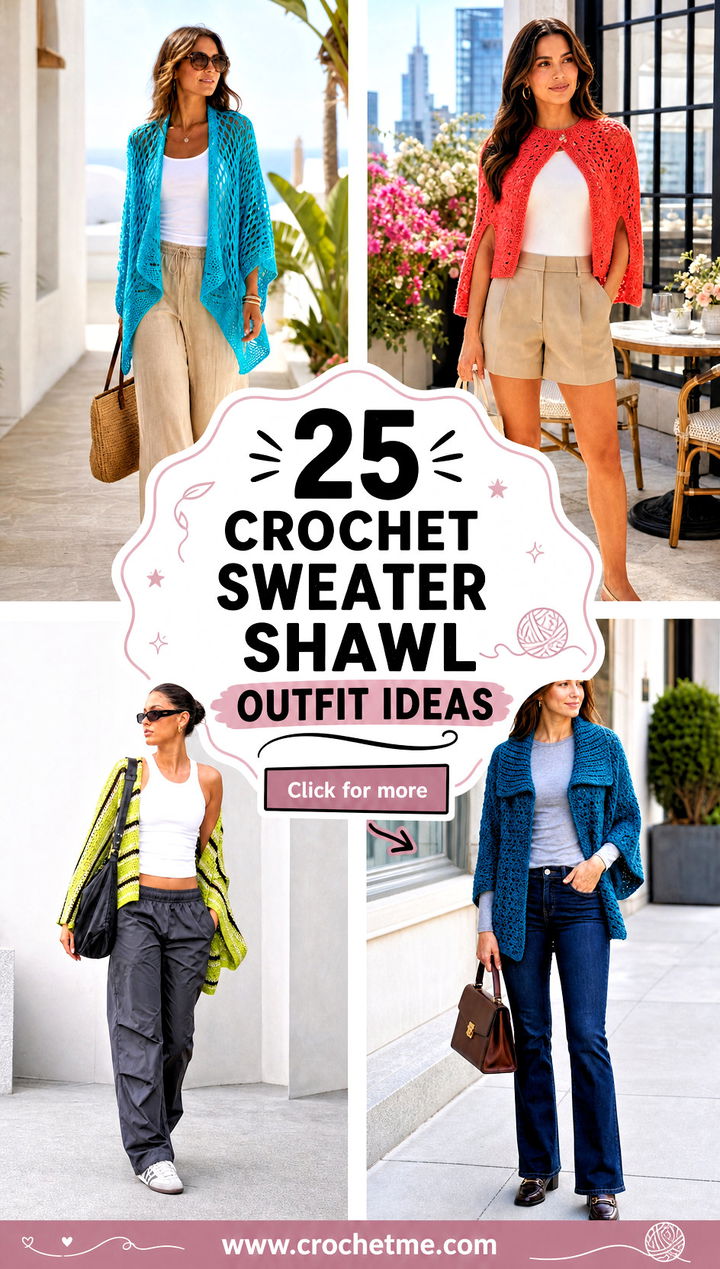 25 crochet sweater shawl outfit ideas - 25 crochet sweater shawl outfit ideas