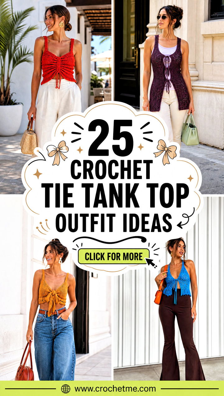 25 crochet tie tank top outfit ideas - 25 crochet tie tank top outfit ideas
