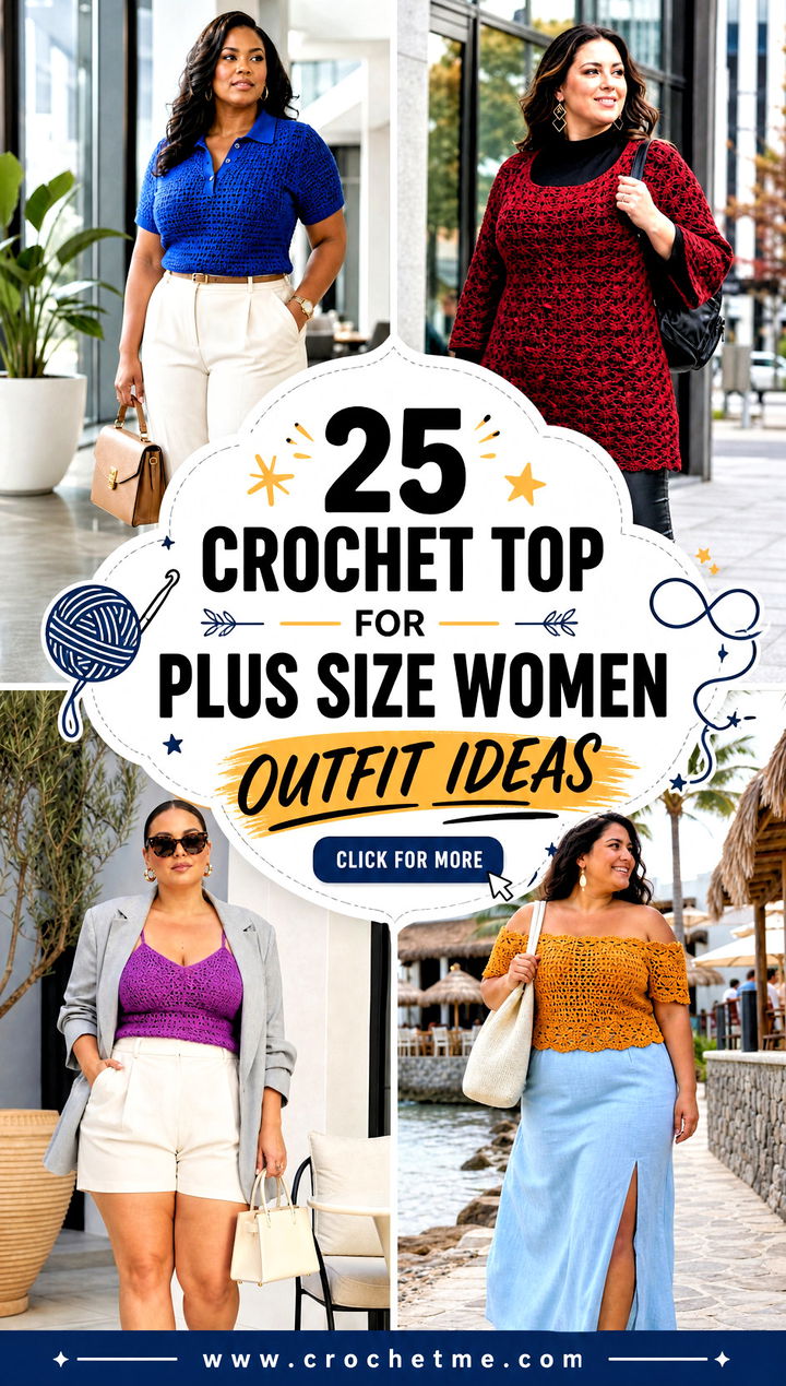 25 crochet top for plus size women outfit ideas - 25 crochet top for plus size women outfit ideas