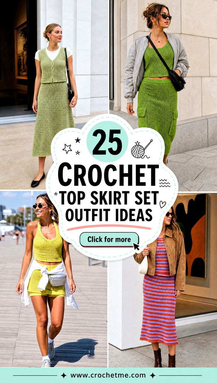 25 crochet top skirt set outfit ideas - 25 crochet top skirt set outfit ideas