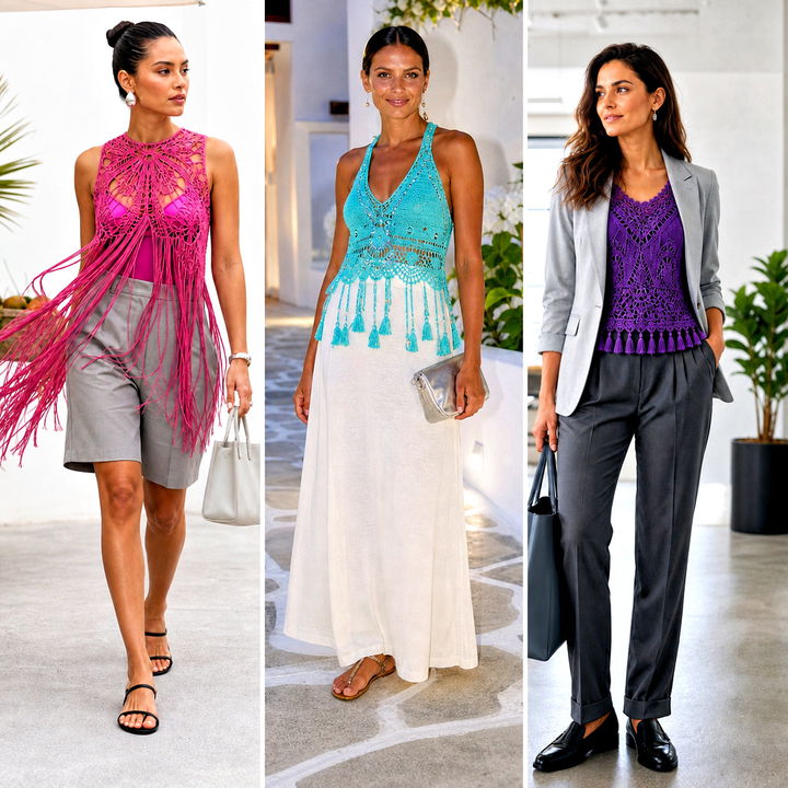 25 Crochet Top With Tassels Outfit Ideas for Boho Summer