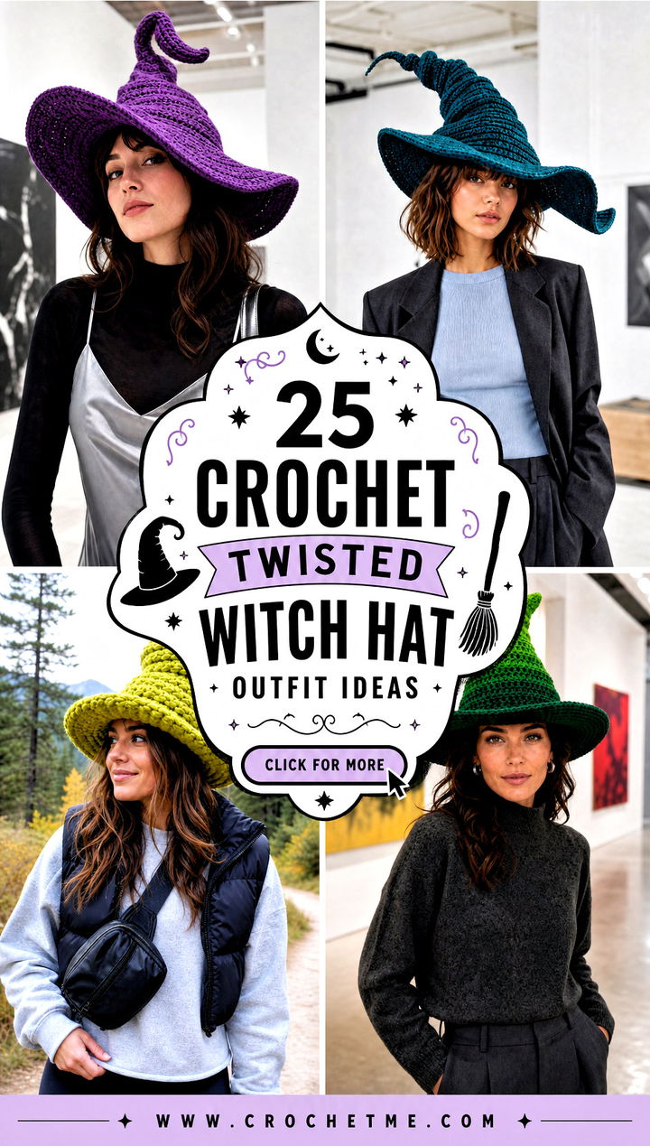 25 crochet twisted witch hat outfit ideas - 25 crochet twisted witch hat outfit ideas