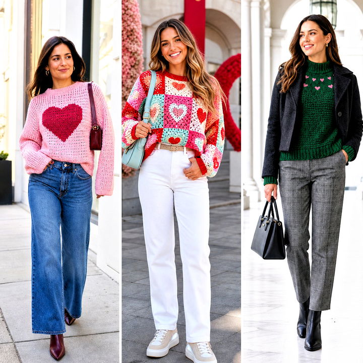 25 Crochet Valentine Sweater Outfit Ideas for Date Night