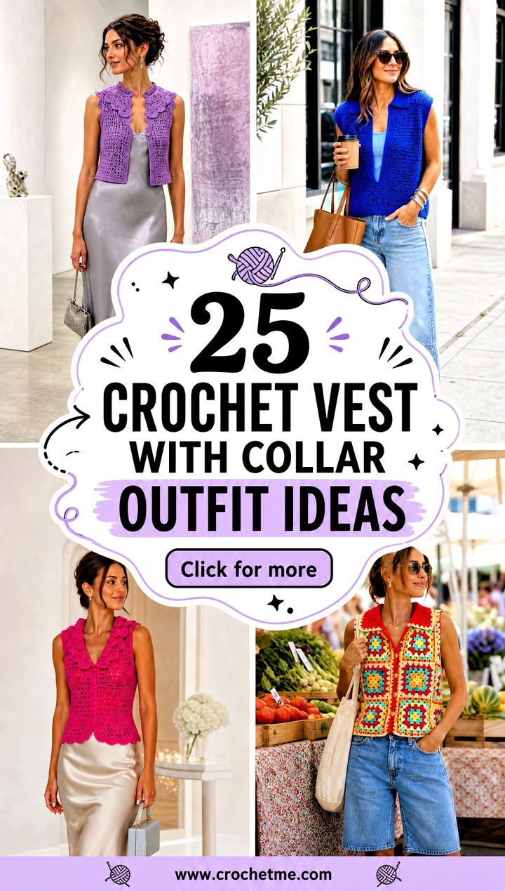 25 crochet vest with collar outfit ideas - 25 crochet vest with collar outfit ideas