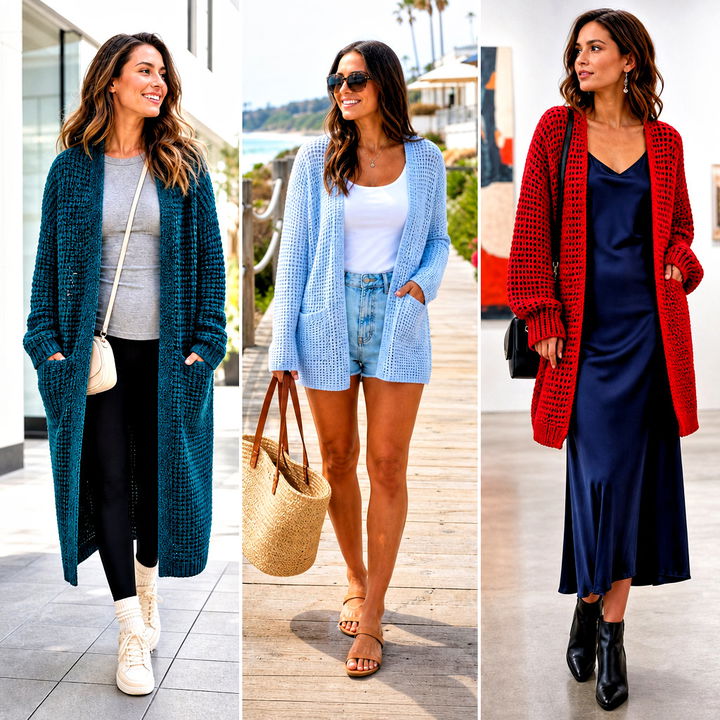 25 Crochet Waffle Stitch Cardigan Outfit Ideas for Cozy Days