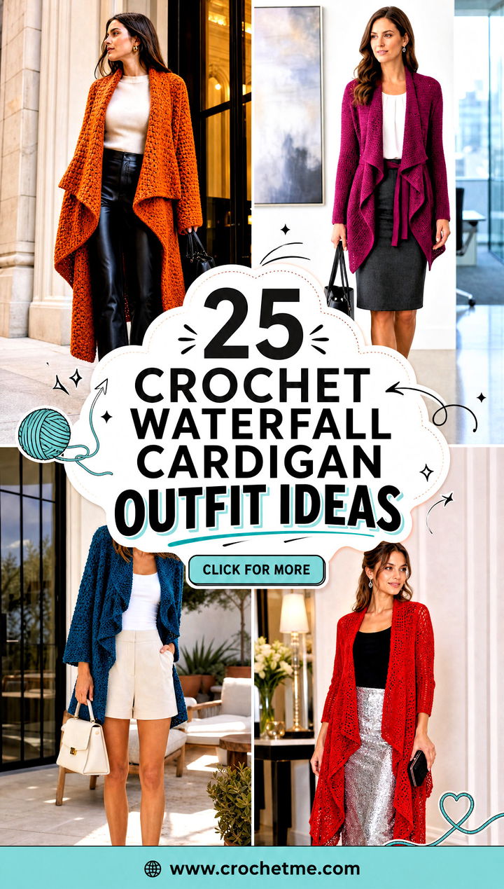 25 crochet waterfall cardigan outfit ideas - 25 crochet waterfall cardigan outfit ideas