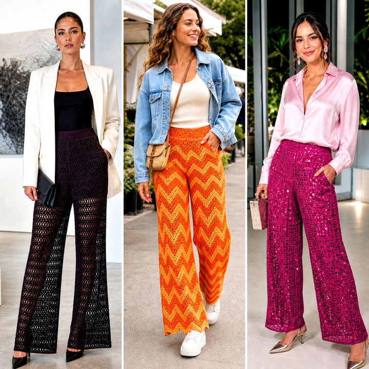 25 Crochet Wide Leg Pants Outfit Ideas for Breezy Style