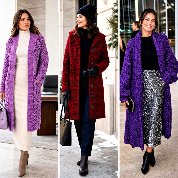 25 Crochet Winter Cardigan Outfit Ideas for Cozy Layers