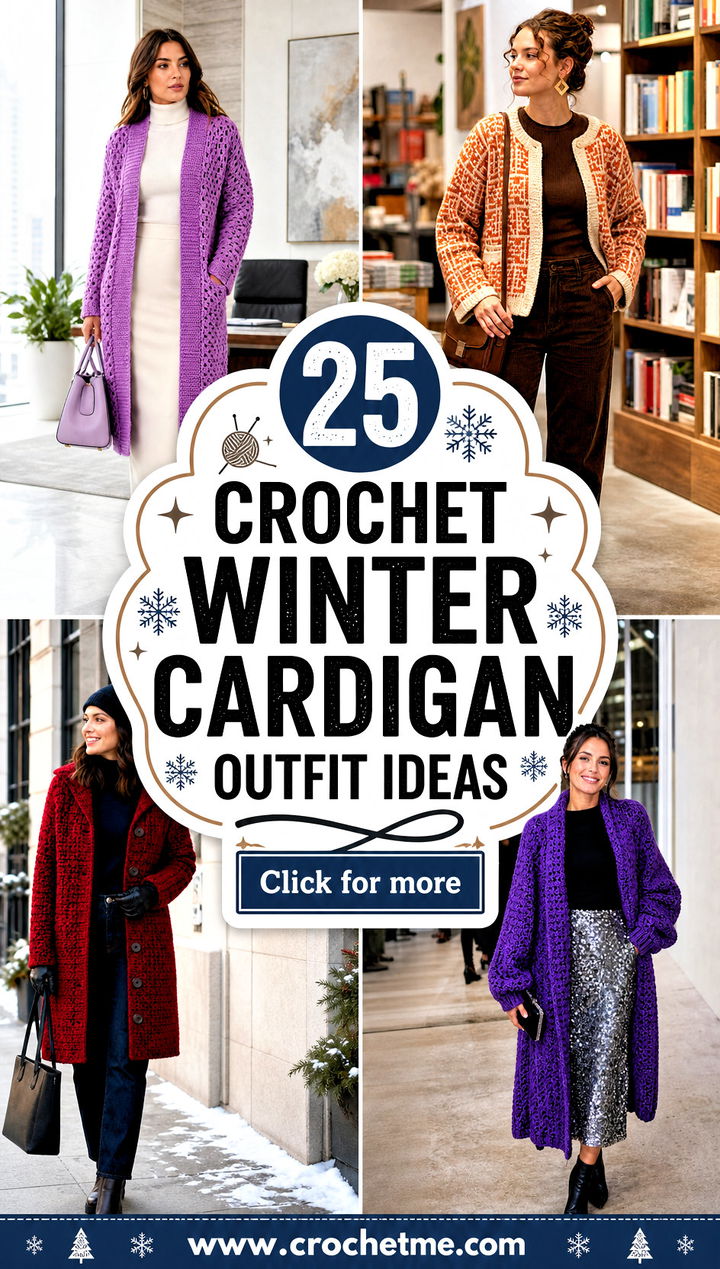 25 crochet winter cardigan outfit ideas - 25 crochet winter cardigan outfit ideas