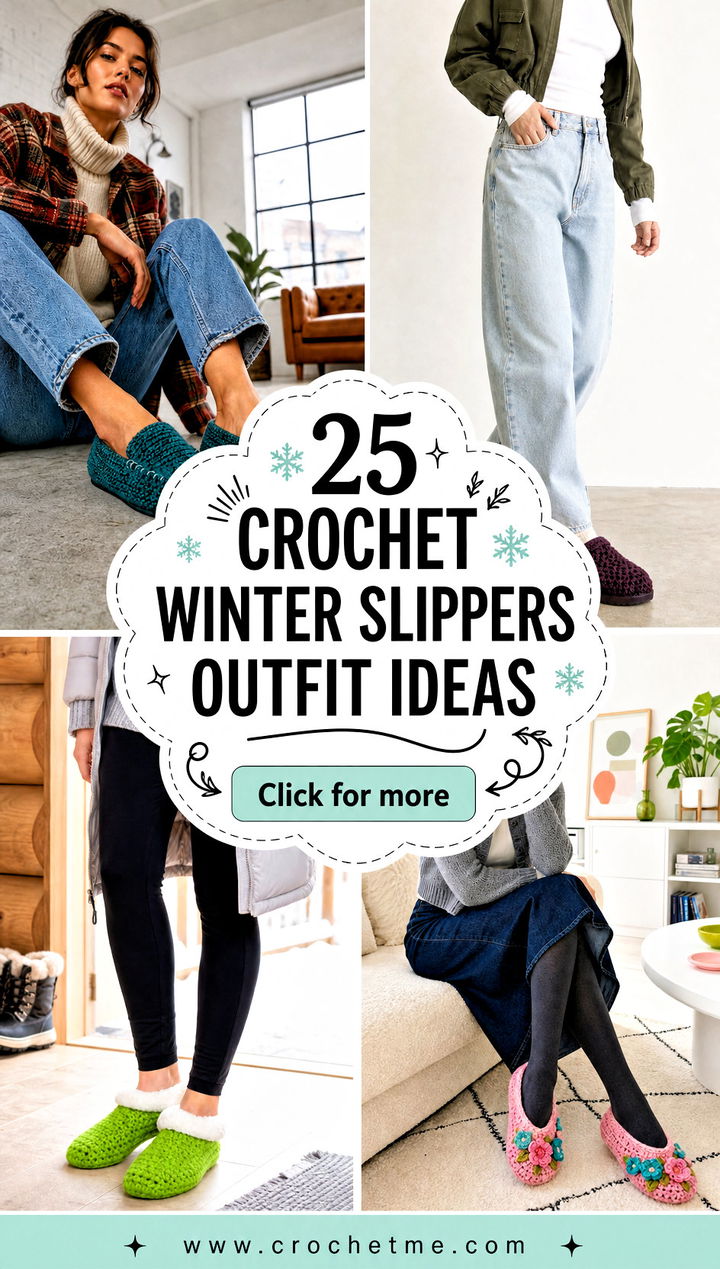 25 crochet winter slippers outfit ideas - 25 crochet winter slippers outfit ideas