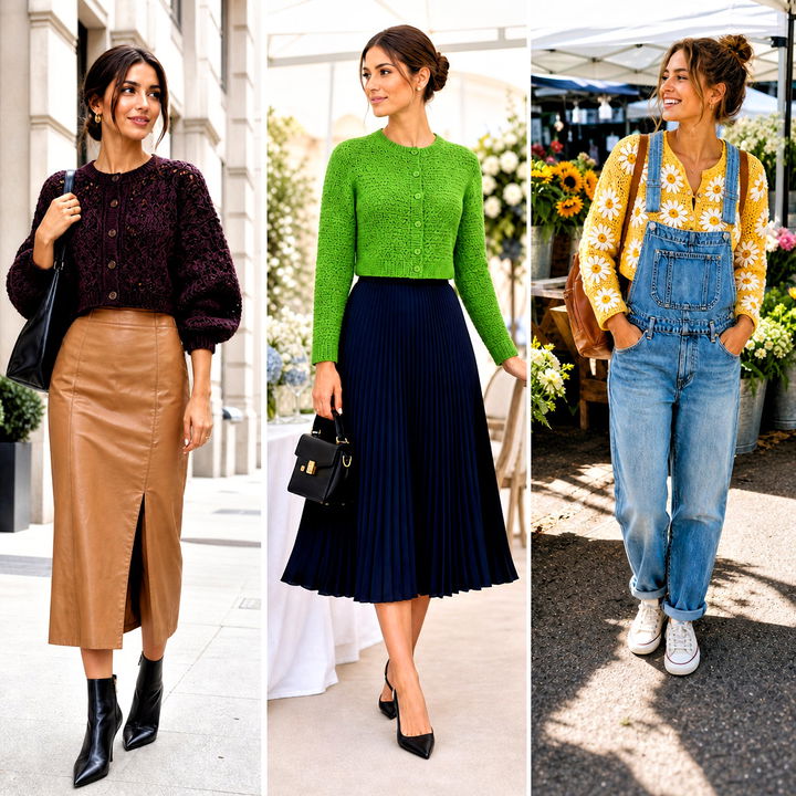 25 Crocheted Cropped Cardigan Outfit Ideas for Chic Layers