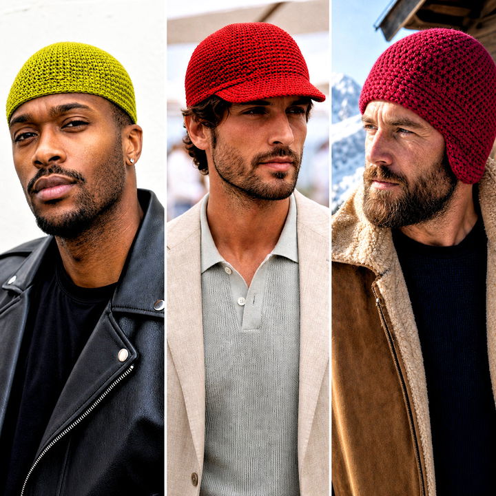 25 Crocheted Mens Hats Outfit Ideas for Rugged Winter Style