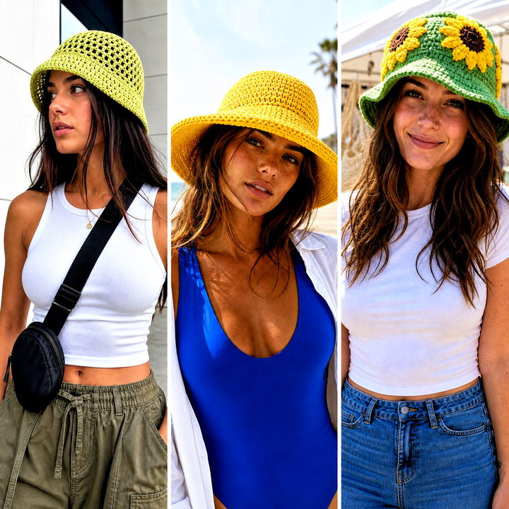 25 Crocheting Bucket Hat Outfit Ideas for Sunny-Day Style