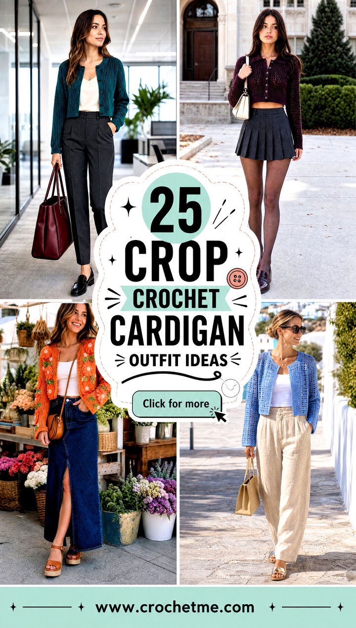 25 crop crochet cardigan outfit ideas - 25 crop crochet cardigan outfit ideas