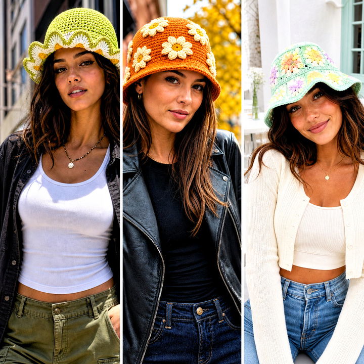 25 Daisy Crochet Bucket Hat Outfit Ideas for Sunny Summer Style