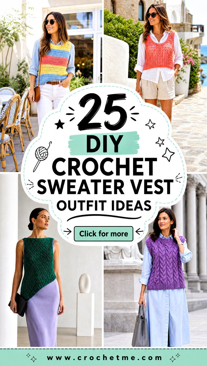 25 diy crochet sweater vest outfit ideas - 25 diy crochet sweater vest outfit ideas