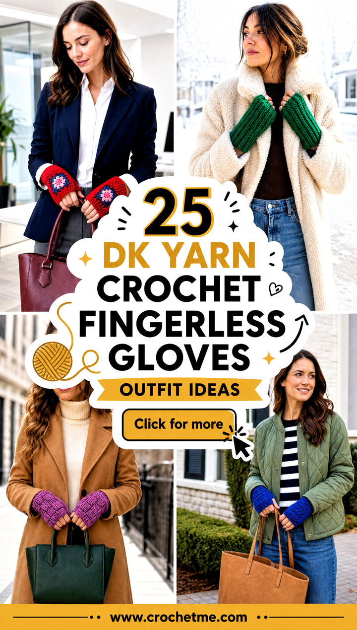 25 dk yarn crochet fingerless gloves outfit ideas - 25 dk yarn crochet fingerless gloves outfit ideas