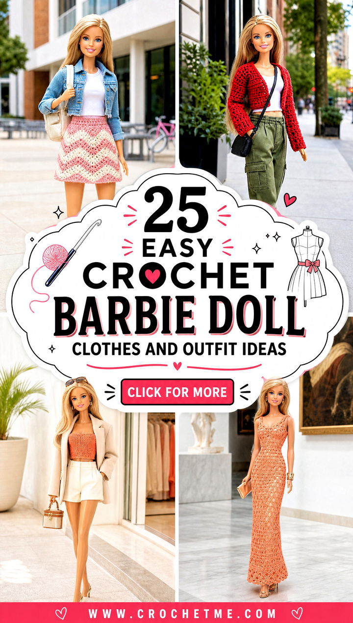 25 easy crochet barbie doll clothes and outfit ideas - 25 easy crochet barbie doll clothes and outfit ideas