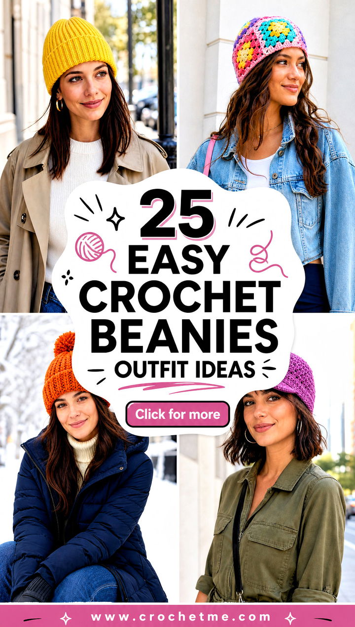 25 easy crochet beanies outfit ideas - 25 easy crochet beanies outfit ideas