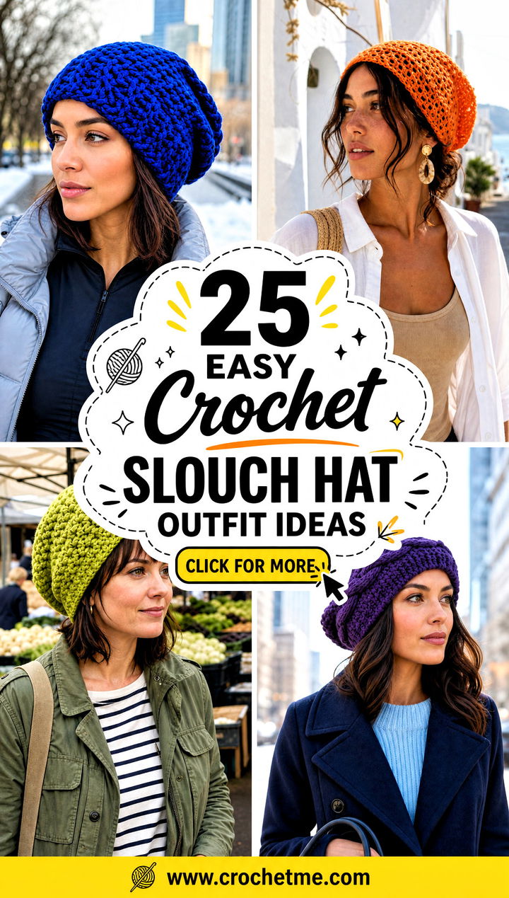 25 easy crochet slouch hat outfit ideas - 25 easy crochet slouch hat outfit ideas