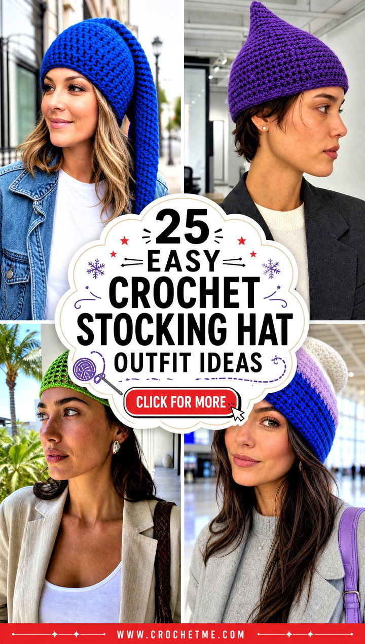 25 easy crochet stocking hat outfit ideas - 25 easy crochet stocking hat outfit ideas