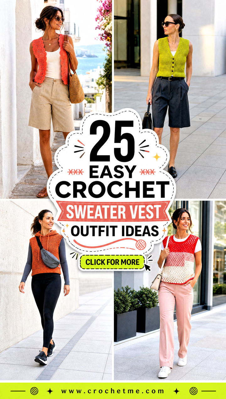 25 easy crochet sweater vest outfit ideas - 25 easy crochet sweater vest outfit ideas