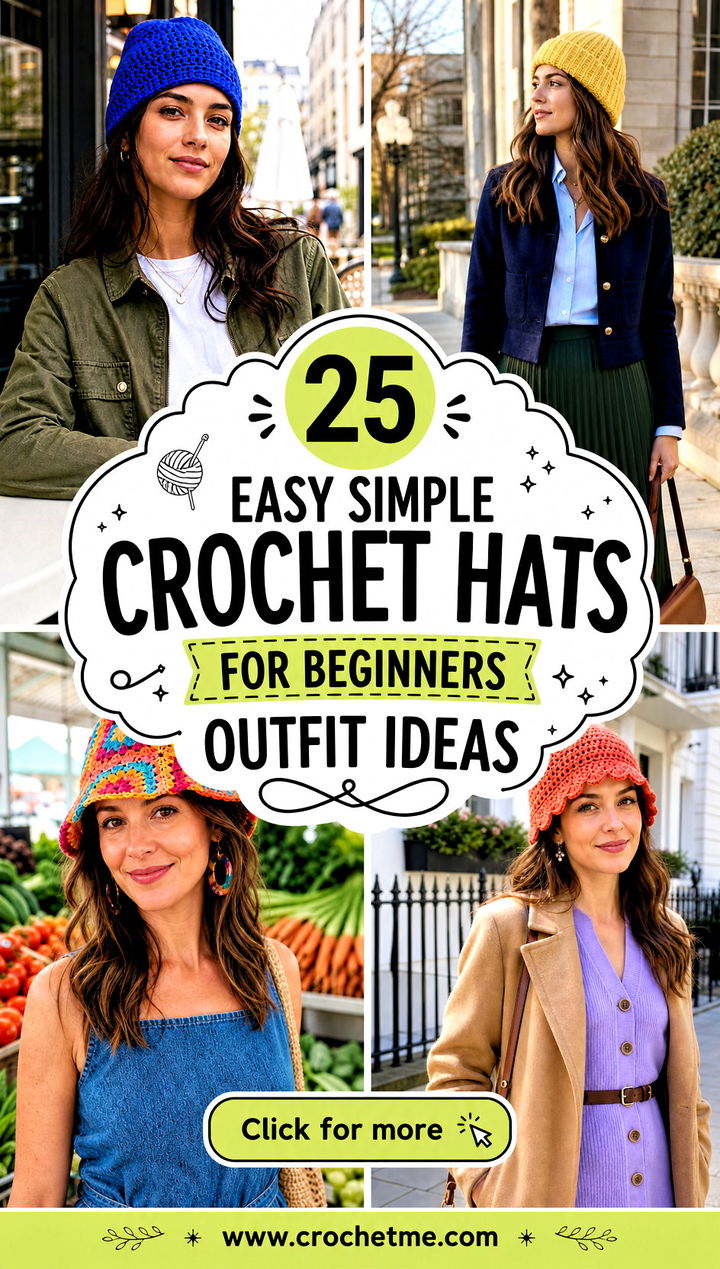 25 easy simple crochet hats for beginners outfit ideas - 25 easy simple crochet hats for beginners outfit ideas