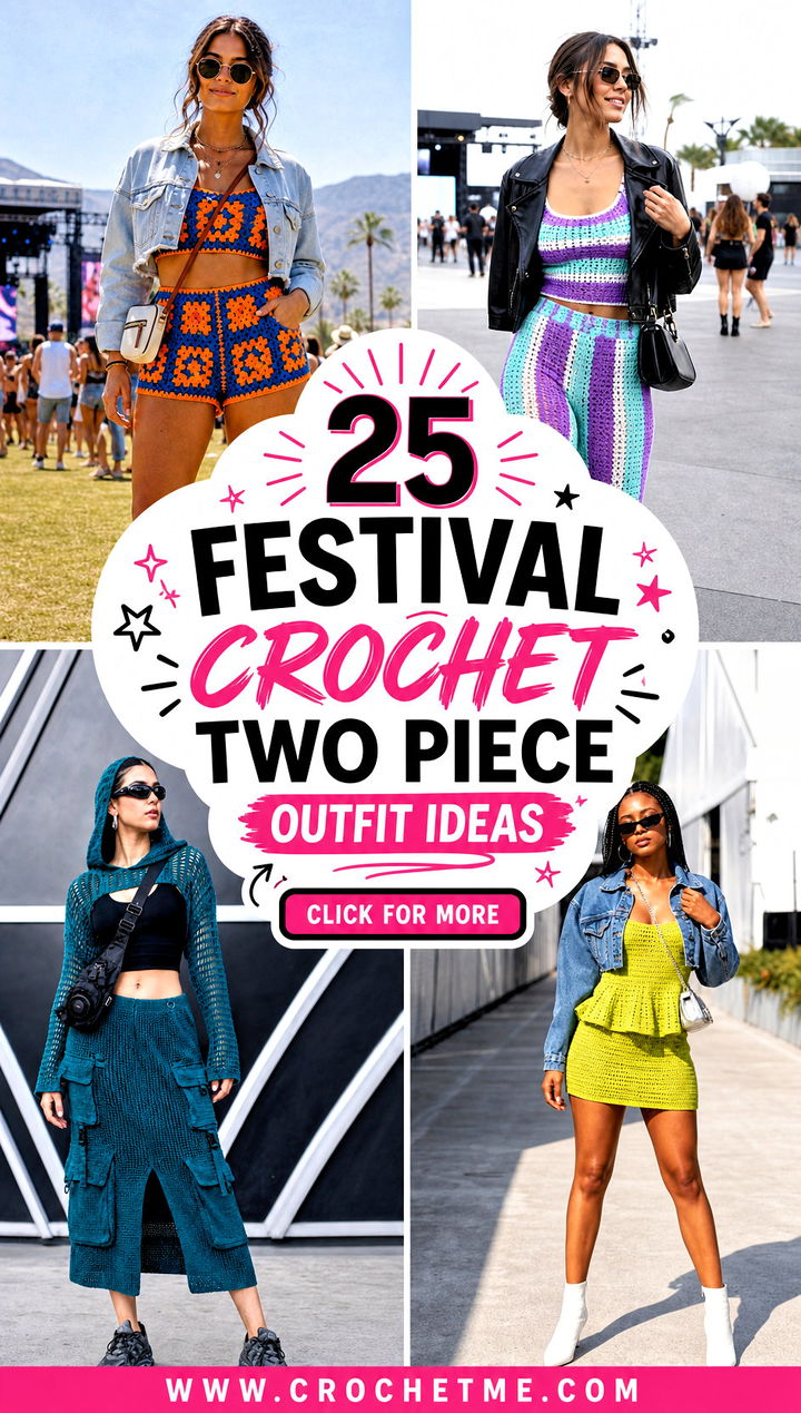 25 festival crochet two piece outfit ideas - 25 festival crochet two piece outfit ideas