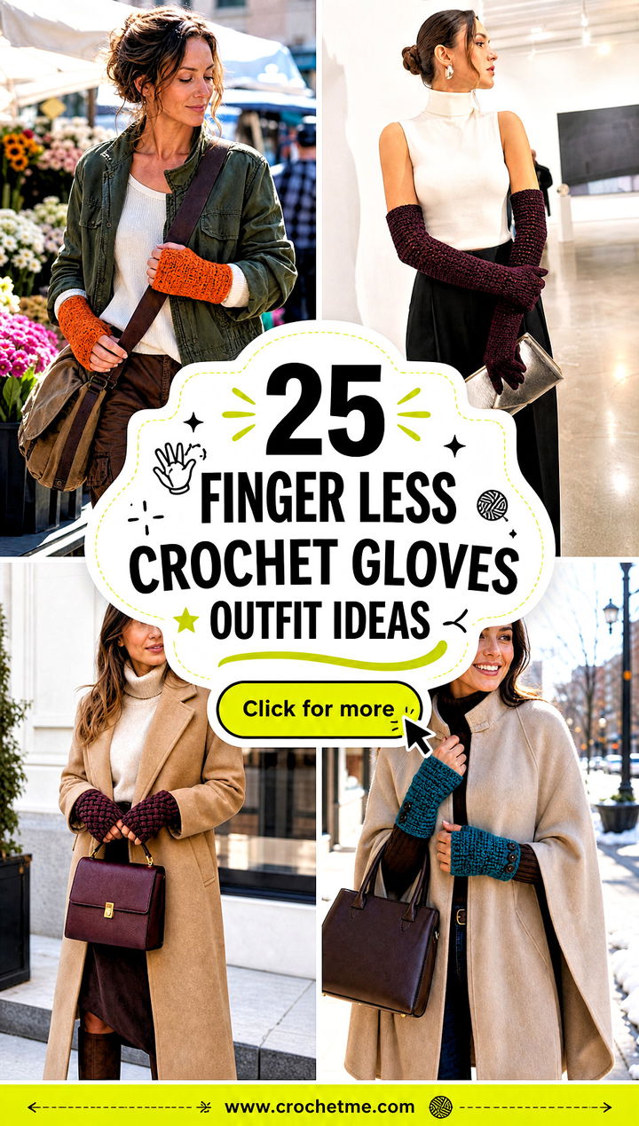 25 finger less crochet gloves outfit ideas - 25 finger less crochet gloves outfit ideas