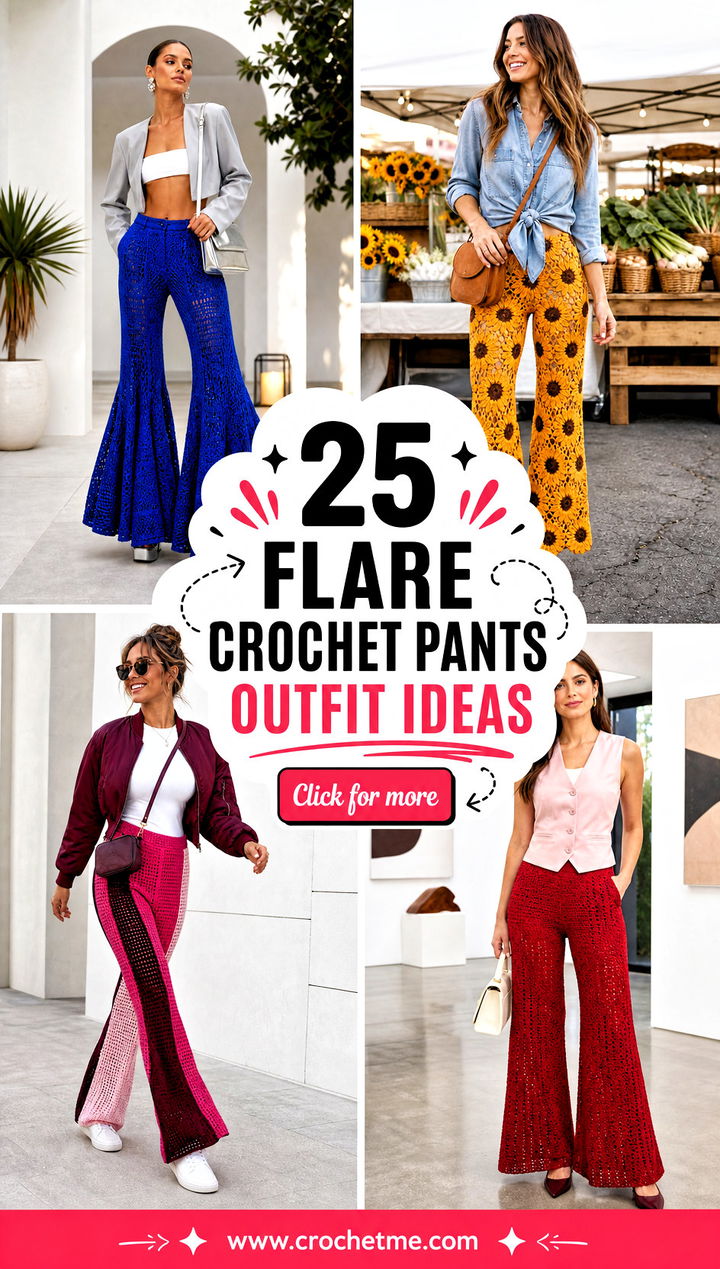 25 flare crochet pants outfit ideas - 25 flare crochet pants outfit ideas