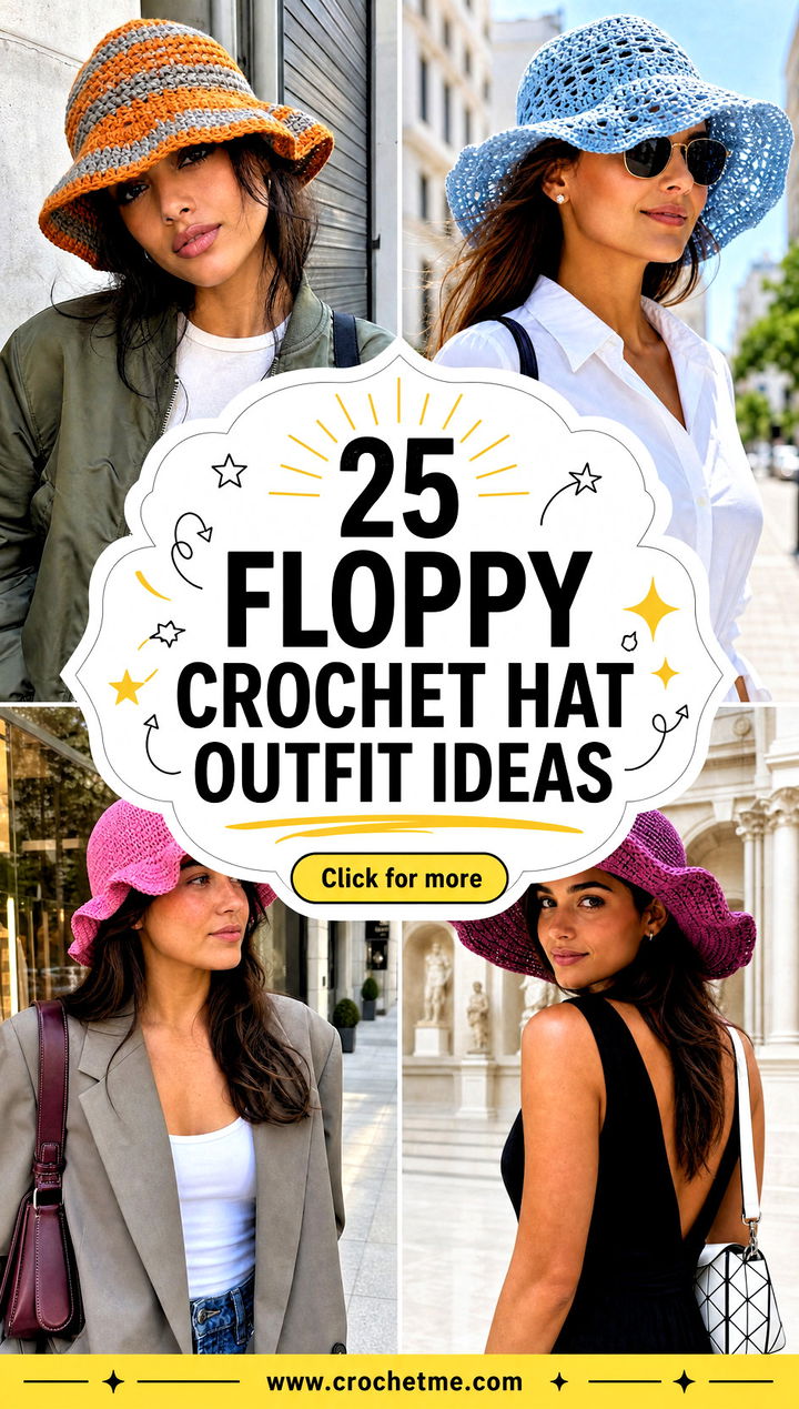25 floppy crochet hat outfit ideas - 25 floppy crochet hat outfit ideas