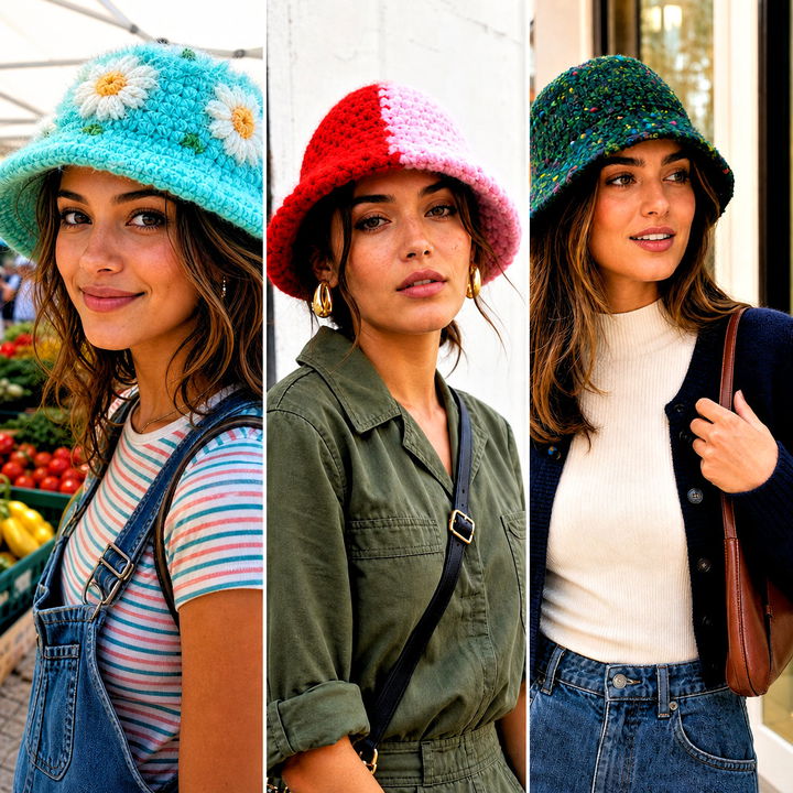 25 Fuzzy Crochet Bucket Hat Outfit Ideas for Cozy Street Style