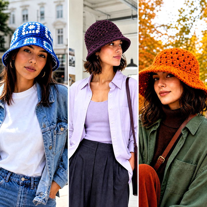 25 Granny Crochet Bucket Hat Outfit Ideas for Sunny Days