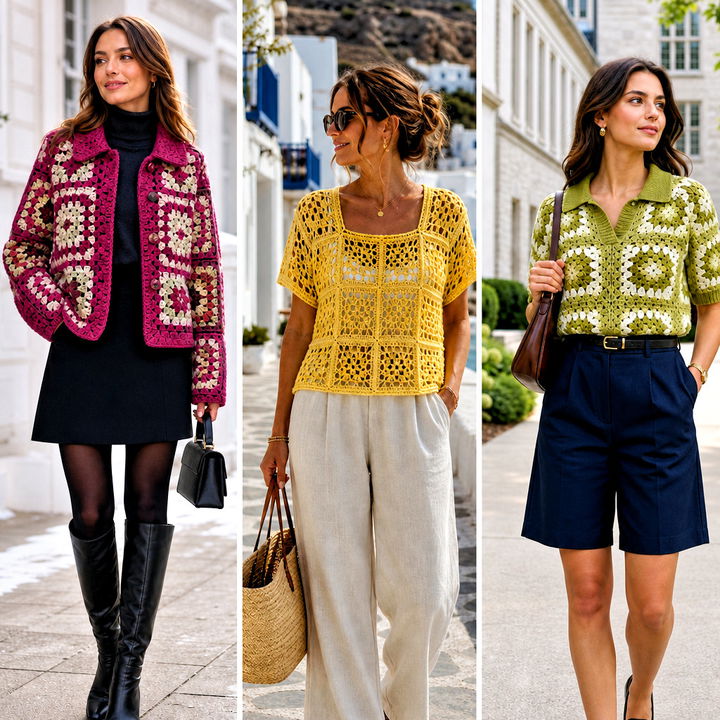 25 Granny Crochet Sweater Outfit Ideas for Cozy Layered Looks