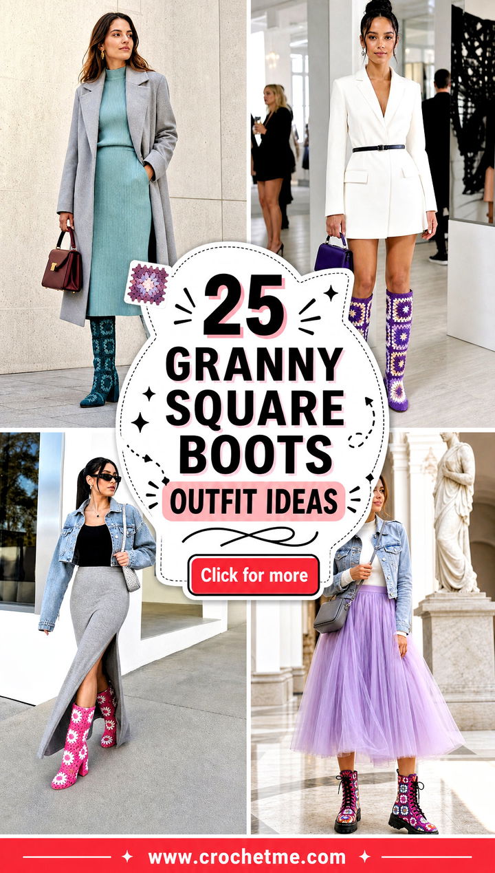 25 granny square boots outfit ideas - 25 granny square boots outfit ideas