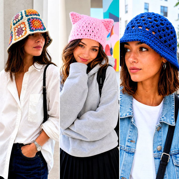 25 Granny Stitch Crochet Hat Outfit Ideas for Cozy Days