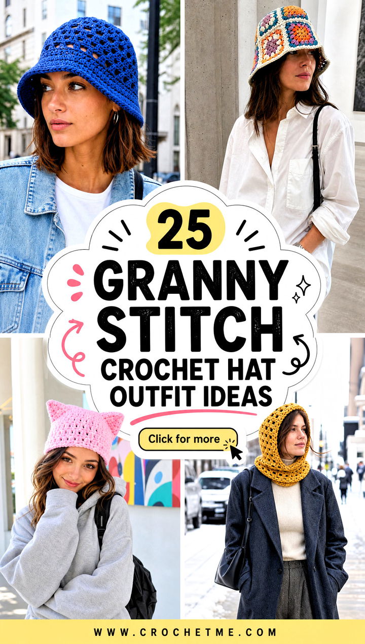25 granny stitch crochet hat outfit ideas - 25 granny stitch crochet hat outfit ideas