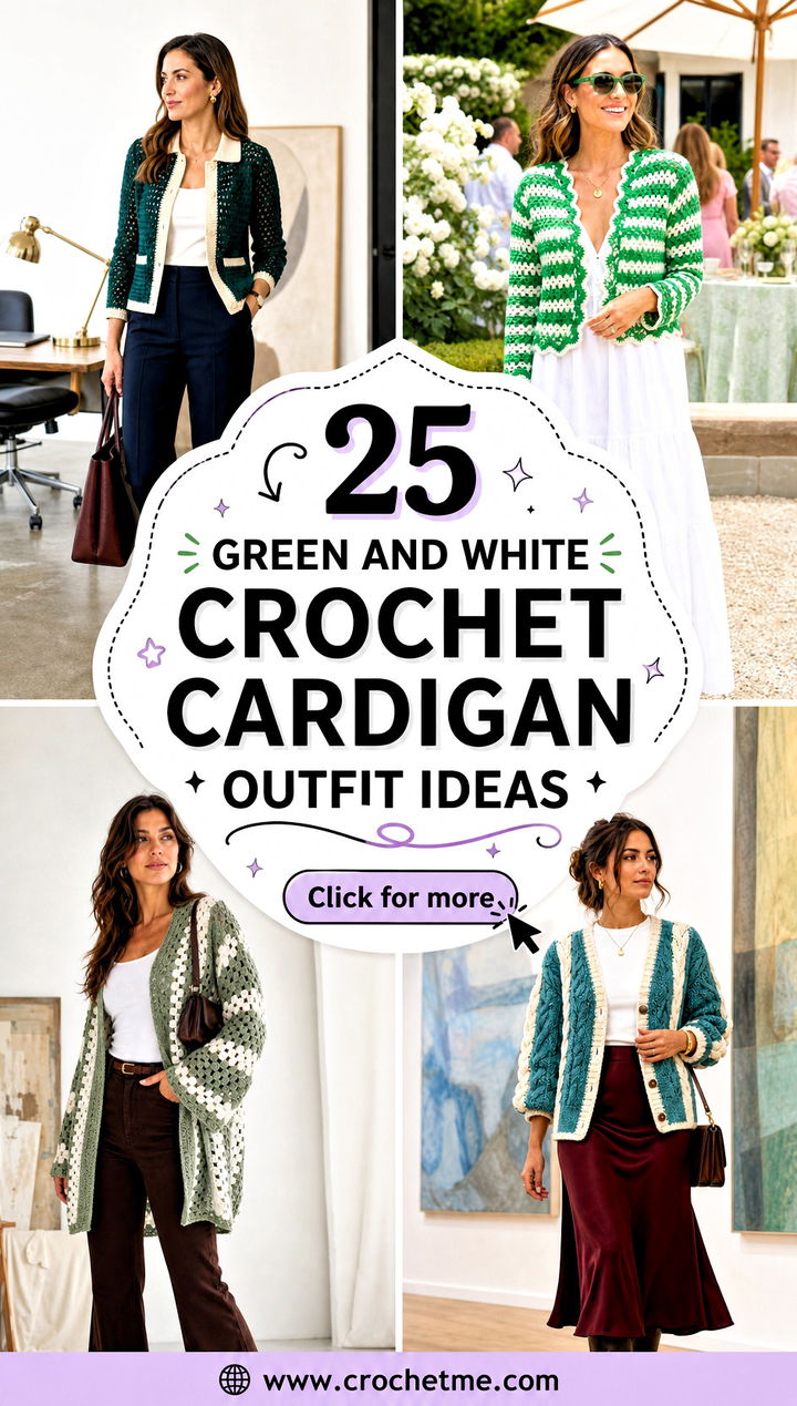 25 green and white crochet cardigan outfit ideas - 25 green and white crochet cardigan outfit ideas