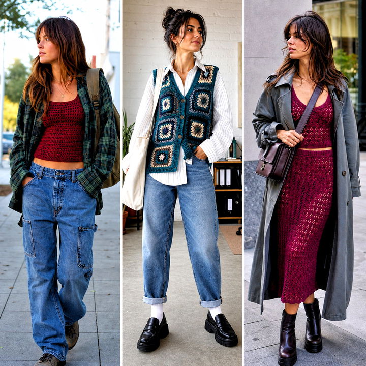 25 Grunge Crochet Clothes and Outfit Ideas for Edgy Style