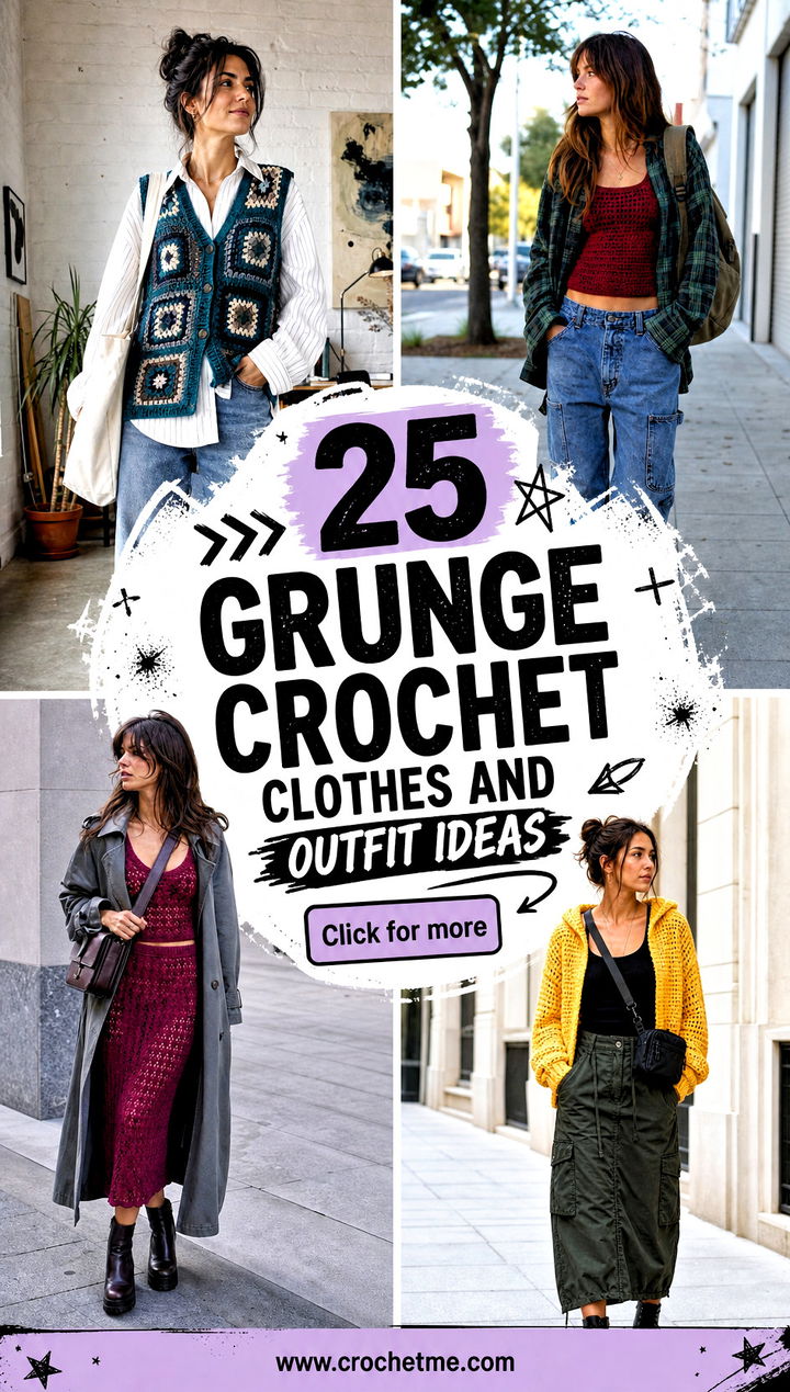 25 grunge crochet clothes and outfit ideas - 25 grunge crochet clothes and outfit ideas