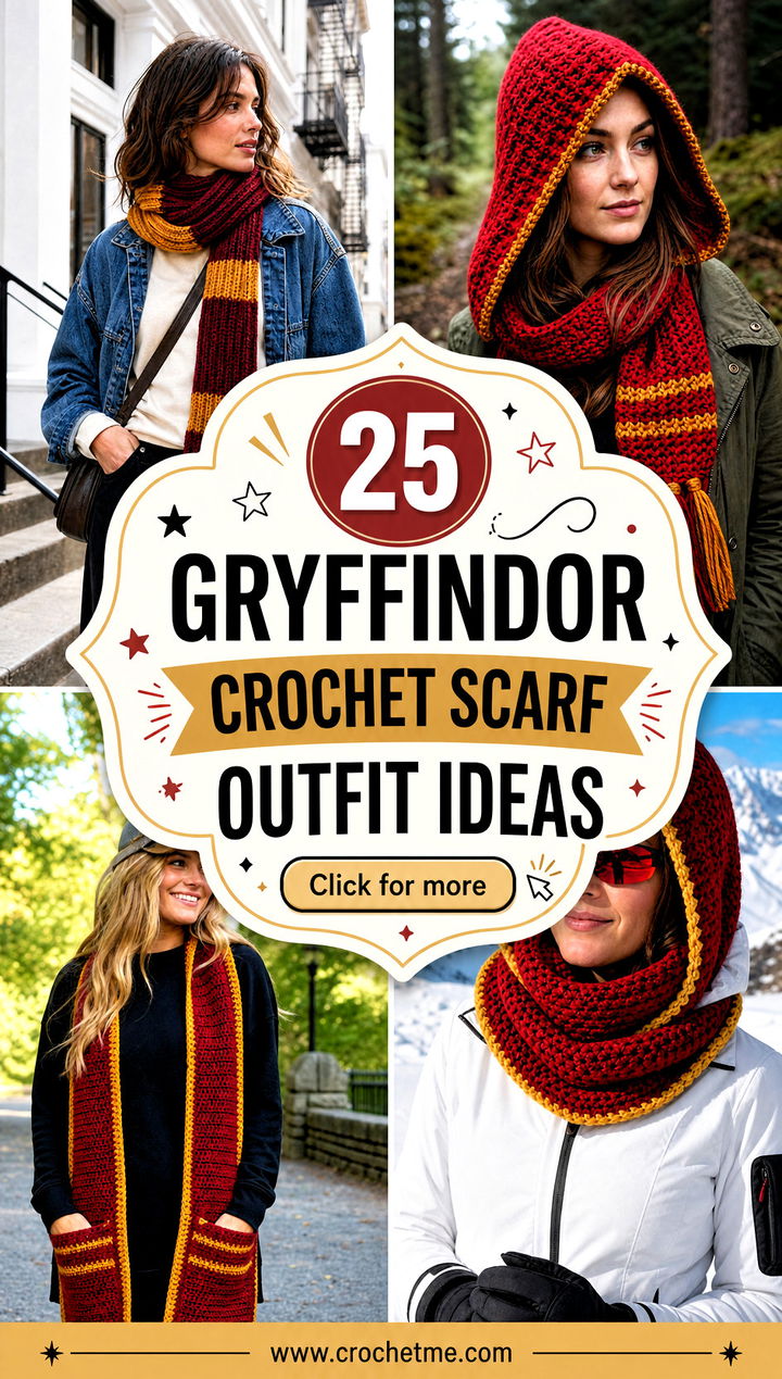25 gryffindor crochet scarf outfit ideas - 25 gryffindor crochet scarf outfit ideas