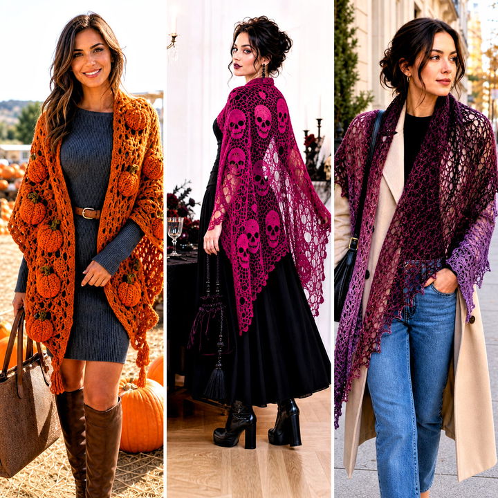 25 Halloween Crochet Shawl Outfit Ideas for Spooky Style