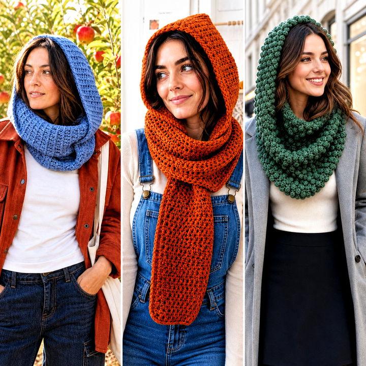 25 Hooded Crochet Cowl Snood Outfit Ideas for Cold Days