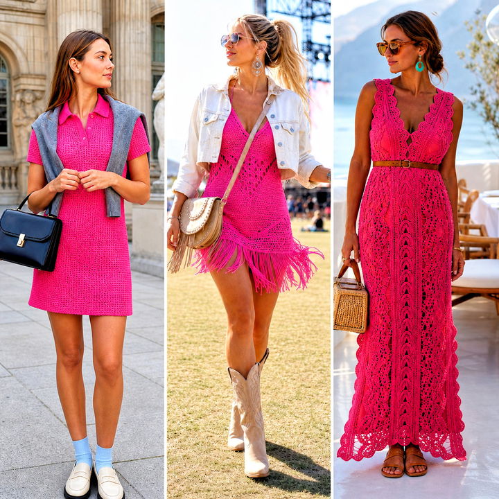 25 Hot Pink Crochet Dress Outfit Ideas for Bold Summer Style