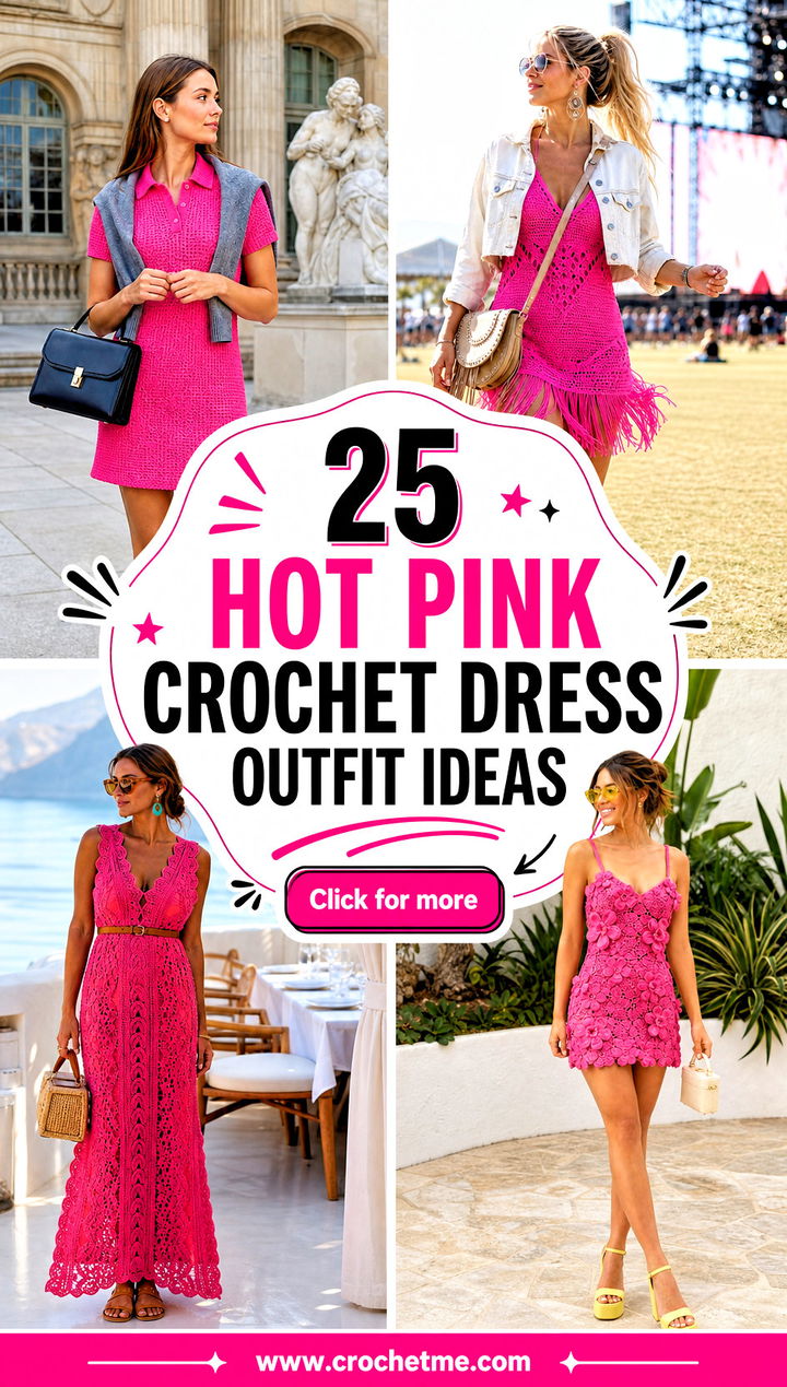 25 hot pink crochet dress outfit ideas - 25 hot pink crochet dress outfit ideas