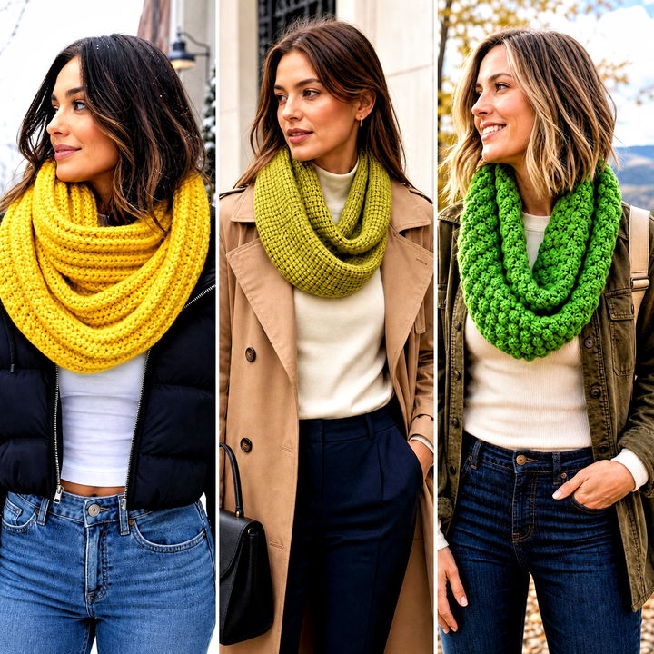 25 Infinite Crochet Scarf Outfit Ideas for Creative Layering