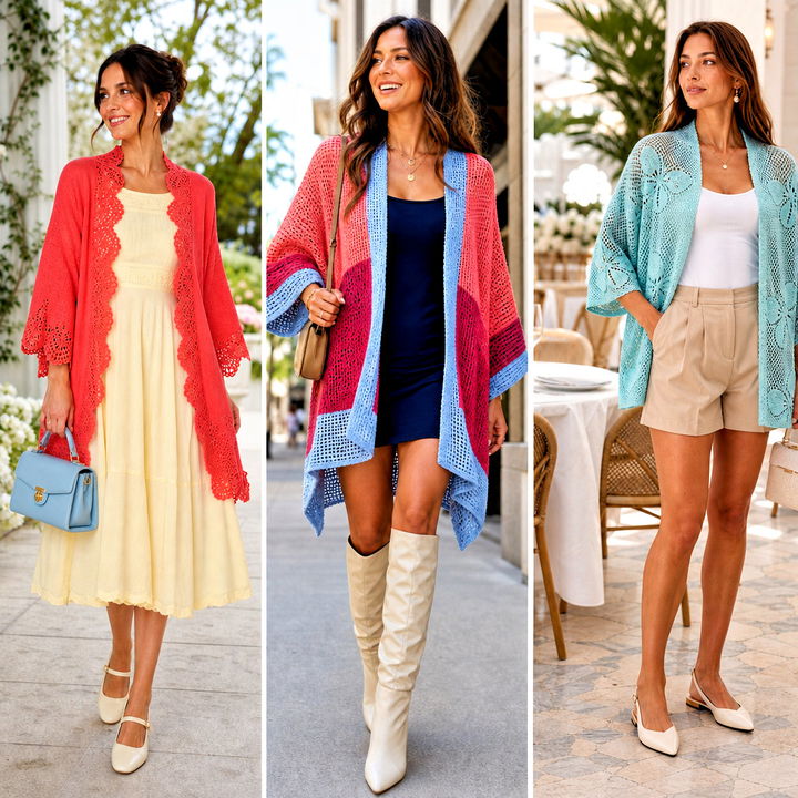 25 Kimono Crochet Cardigan Outfit Ideas for Breezy Layers